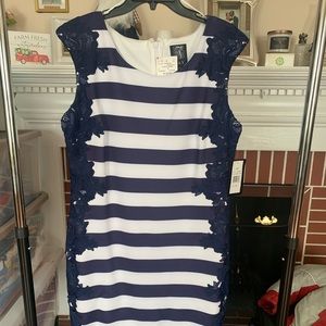 NEW WITH TAGS!! Blue and white Striped dress